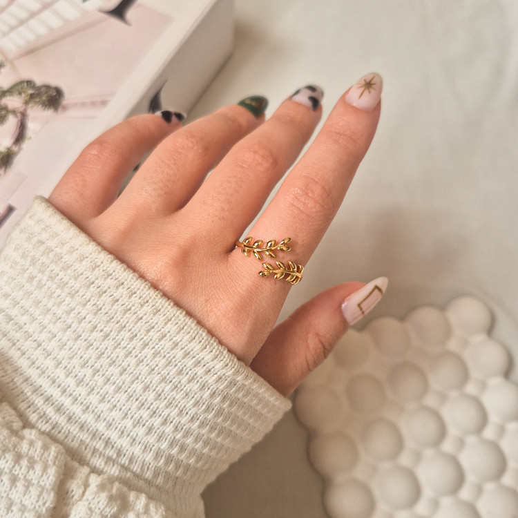 خرید انگشتر خوشه گندم طلایی از لیمو اکسسوری