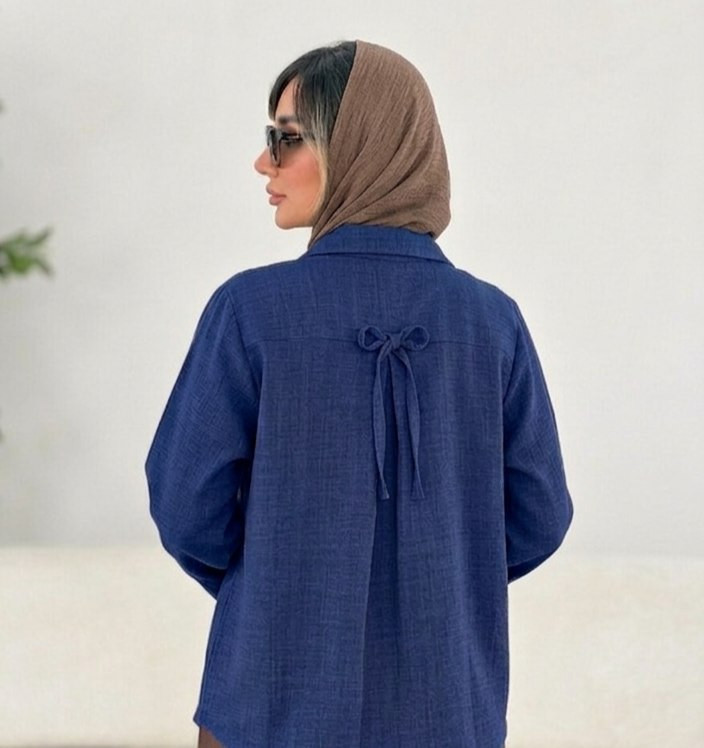 شومیز مدادرنگی سرمه ای