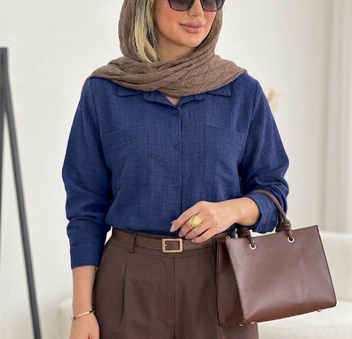 شومیز مدادرنگی سرمه ای