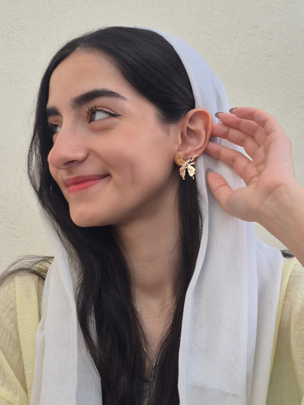 گوشواره فشن پروانه طلایی