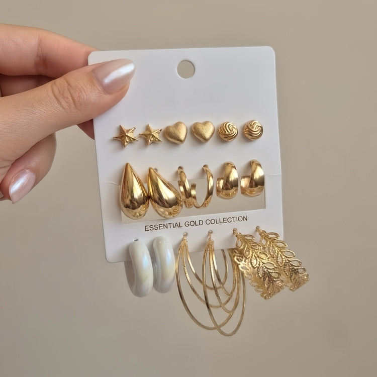 پک اقتصادی گوشواره اشکی طلایی